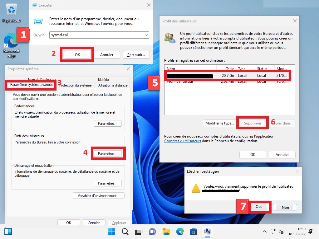 Supprimer profil Windows Tuto