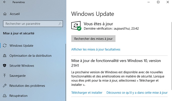 Installer les dernières mises à jour de Windows